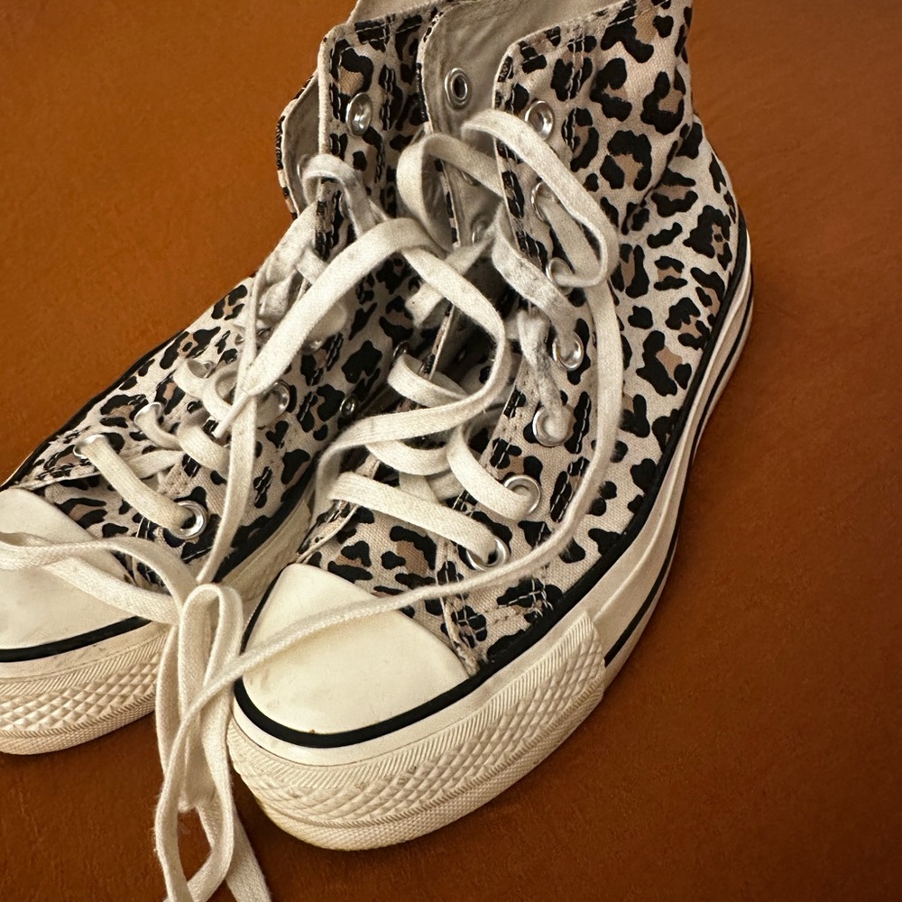 Converse Black and White Animal Print High-Tops